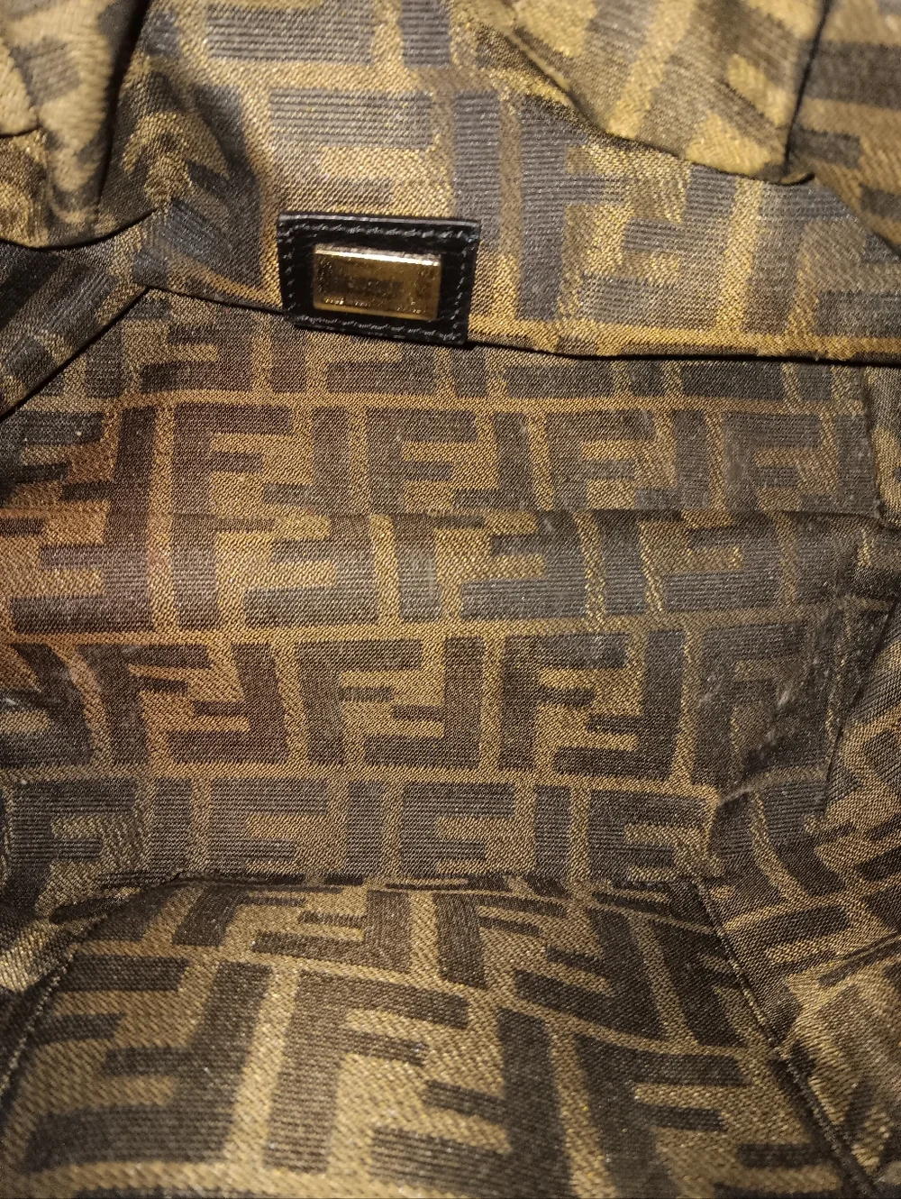Fendi FF Ultra Rare Vintage Leather Sequin Zucca Interior Spy Bag - Picture 7 of 10